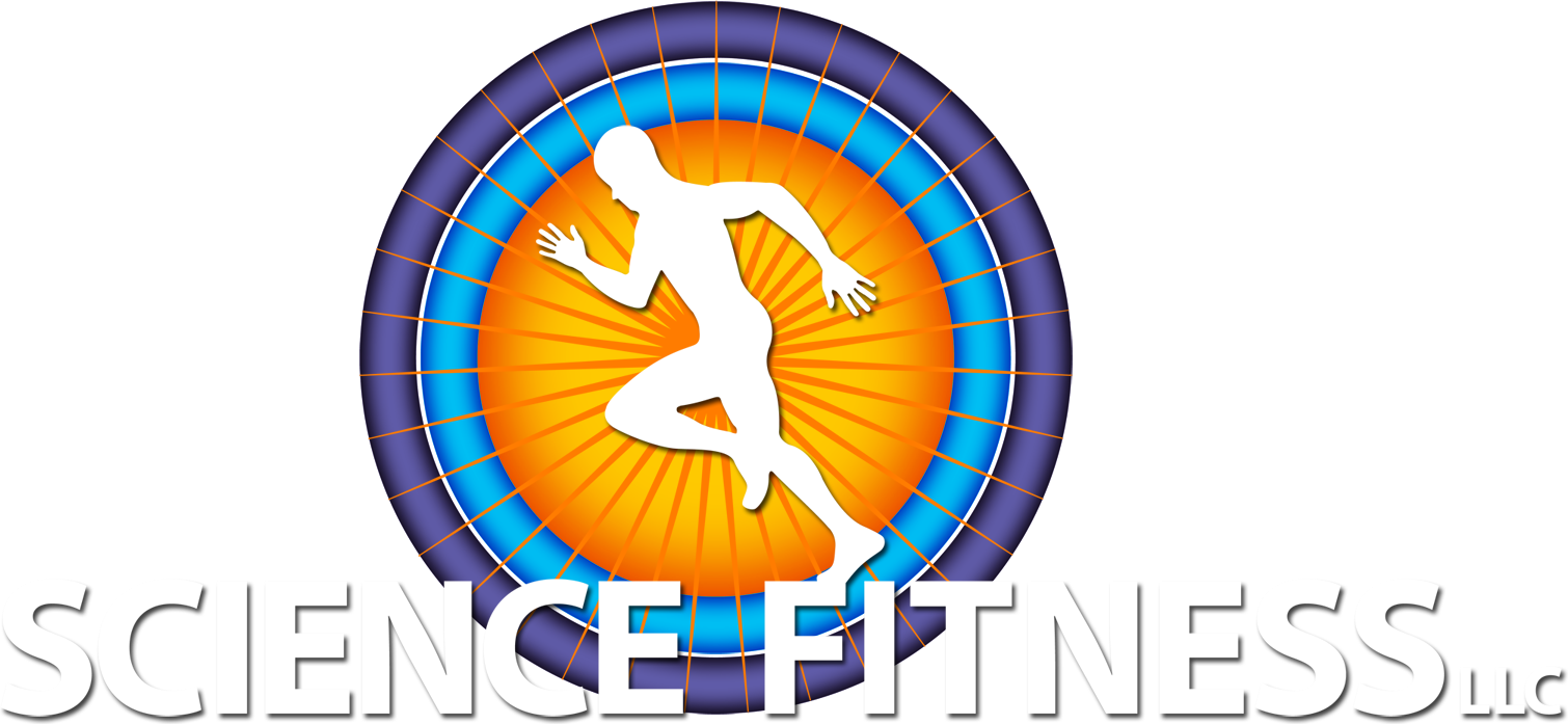 Science Fitness logo silhouette of man running